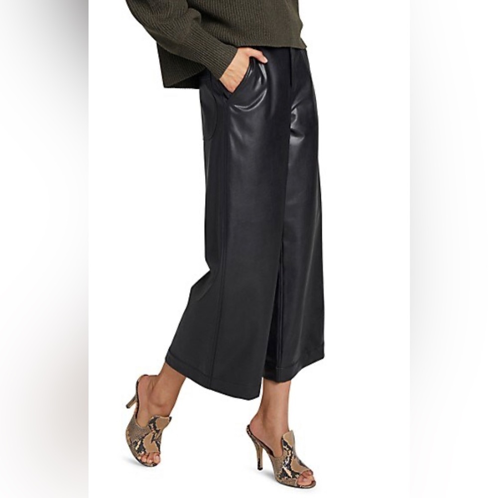 A.L.C. Faux Leather Wide-Leg Crop Pants- NWT sz.10